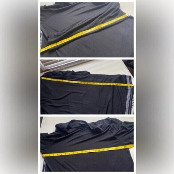 J Jill Wearever Collection Tunic Large Black White Piping Long Sleeve Lagenlook - Picture 14 of 16